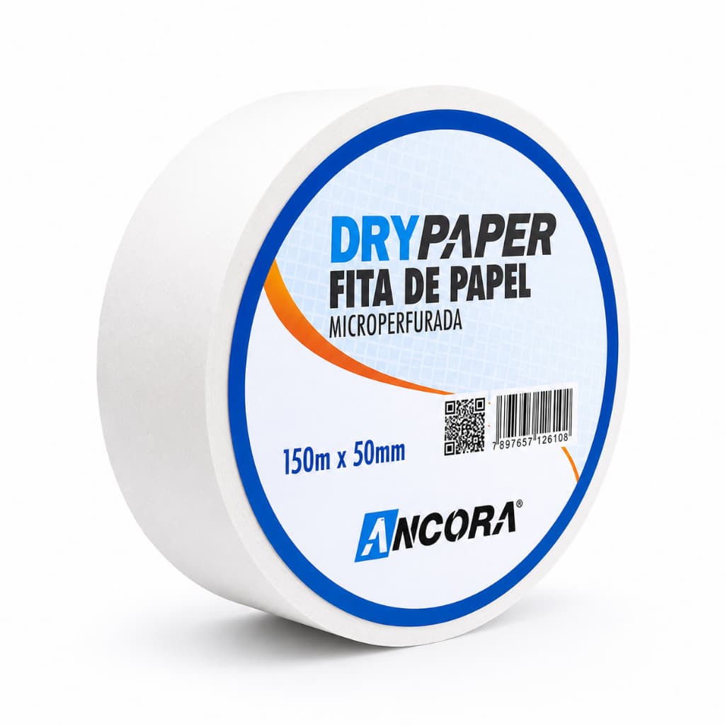 Fita Wallpaper Drywall Microperfurada 150m x 50mm Para Emendas e Acabamento Profissional