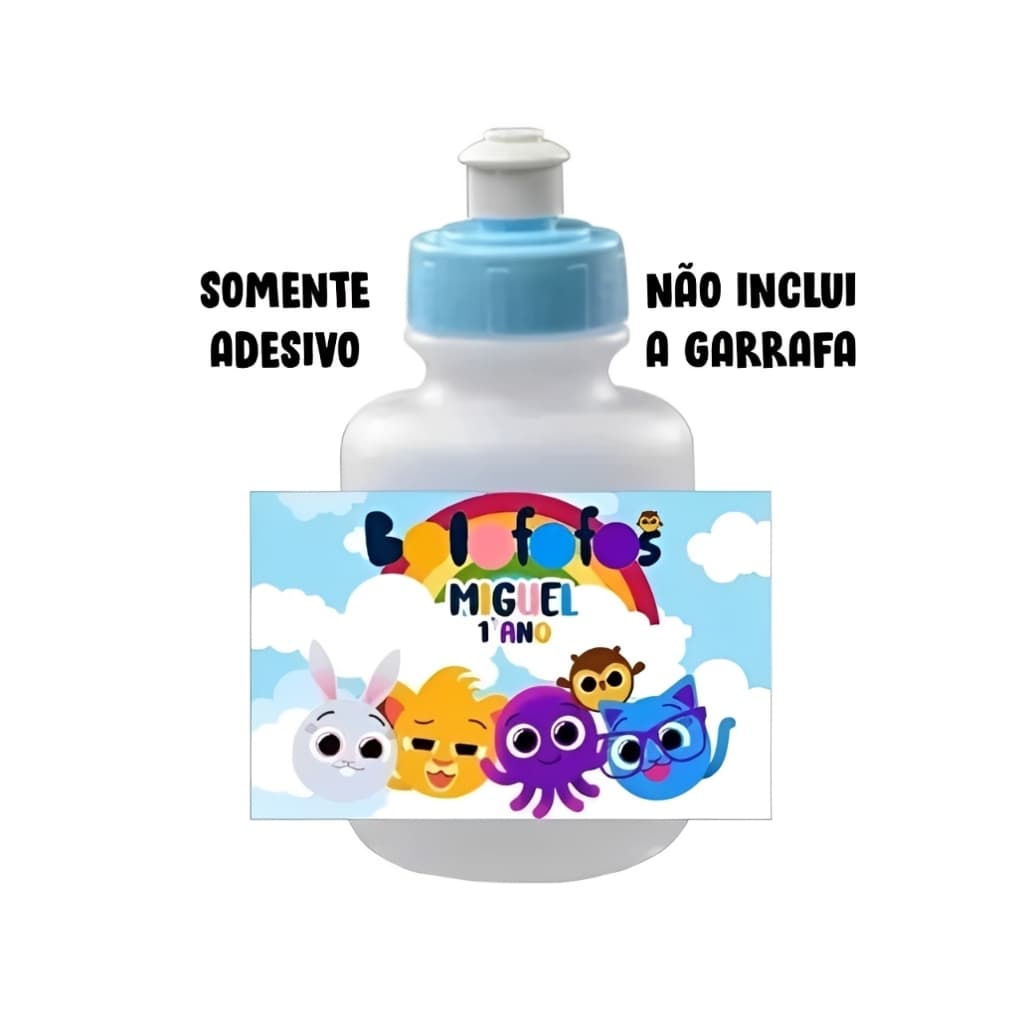 Rótulo em Vinil Adesivo para Garrafa Squeeze 300 ou 500 ml Personalizado - Todos os Temas