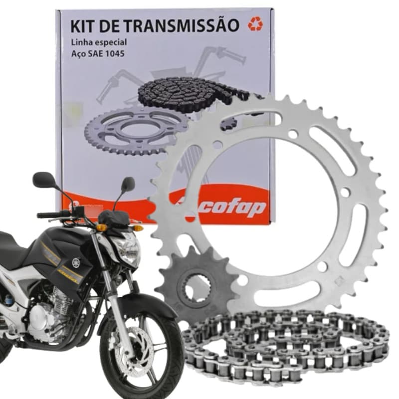 Kit Tração Relação Transmissão Cofap Ys Fazer 250 2011 a 2017 (428H 132L 45x15)