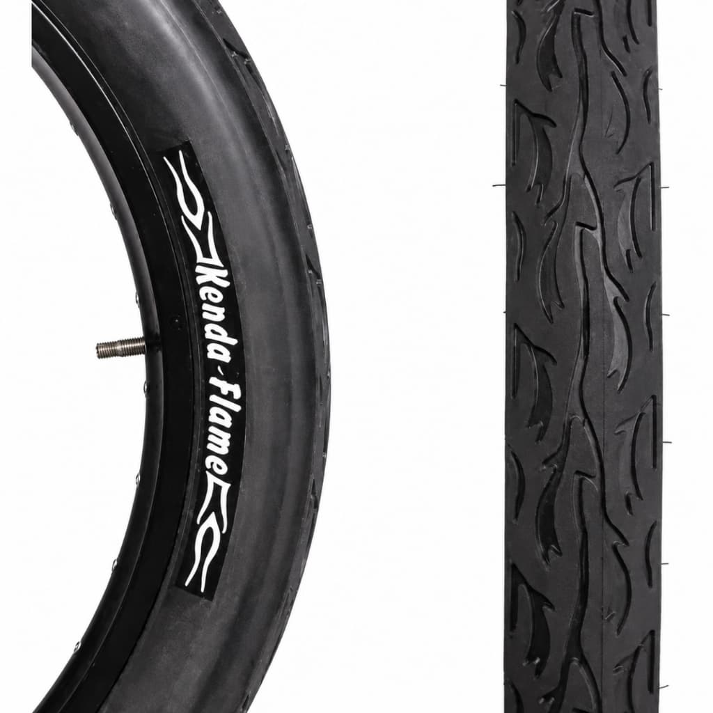 Pneu Kenda Flame Aro 24x2.125 K1008A Balão Slick Liso Preto Bicicleta MTB Urbana E-Bike Wheeling Street Bike Motorizada