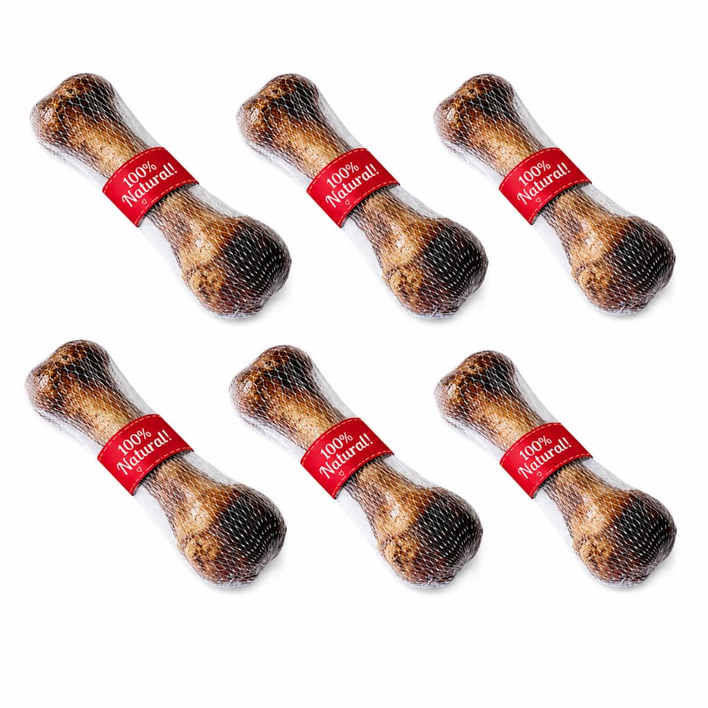 Petisco Osso Pet Femur Defumado Suino - Tamanho 20 Cm +ou- Para Cachorro Com 6 UNIDADES
