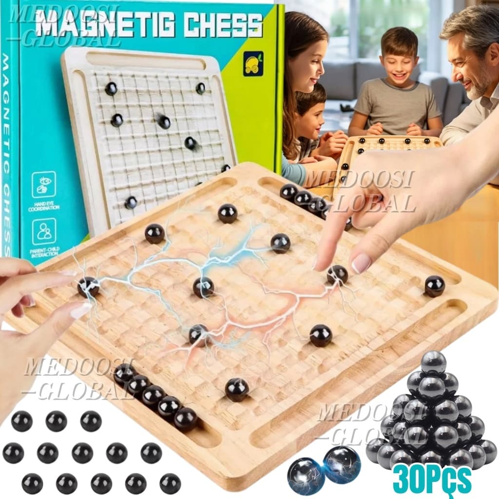 Xadrez Magnético de Madeira com 30Pçs Portátil Jogo de Tabuleiro  Crianças Brinquedo Educativo para Infantil