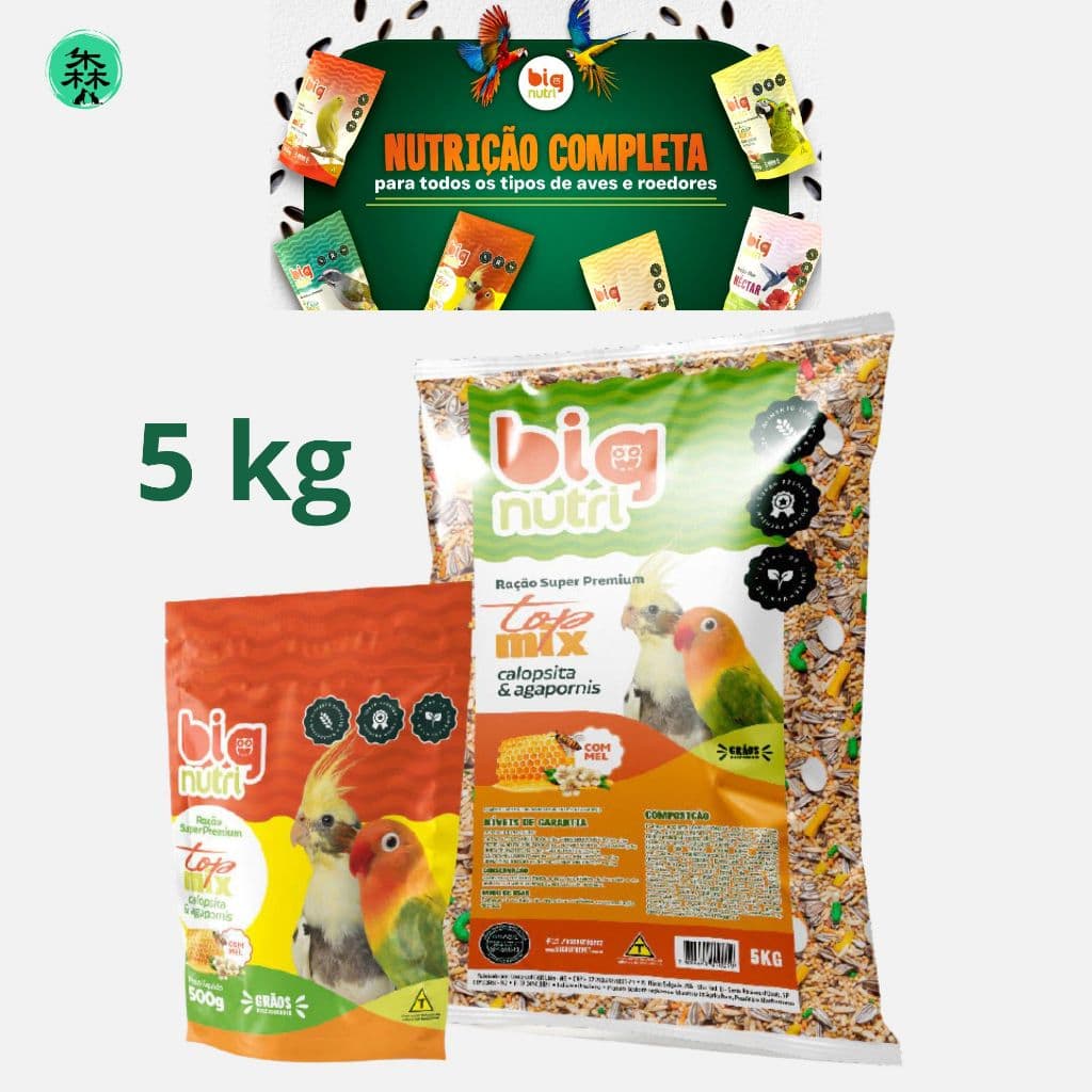 Calopsita & Agapornis Top Mix 5 kg Big Nutri