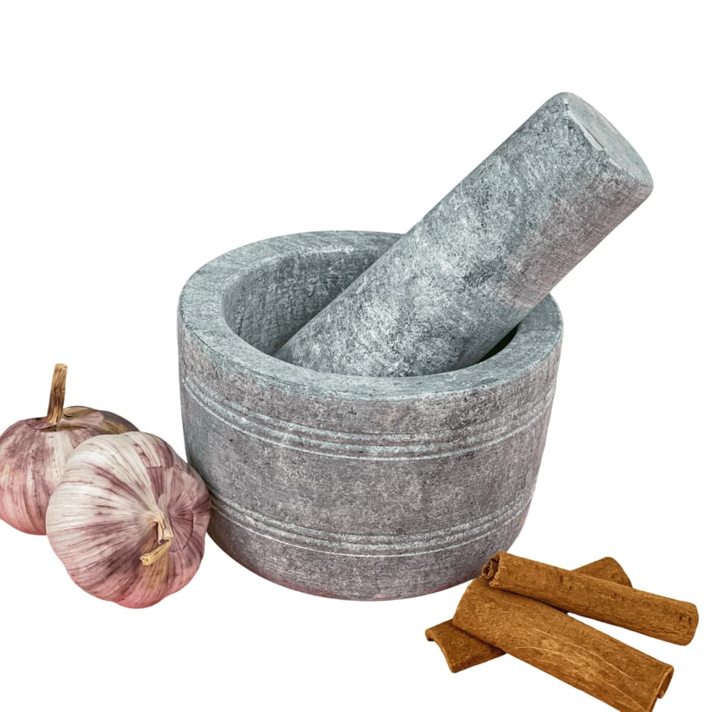 Pilão Socador Almofariz de Pedra Natural Gourmet