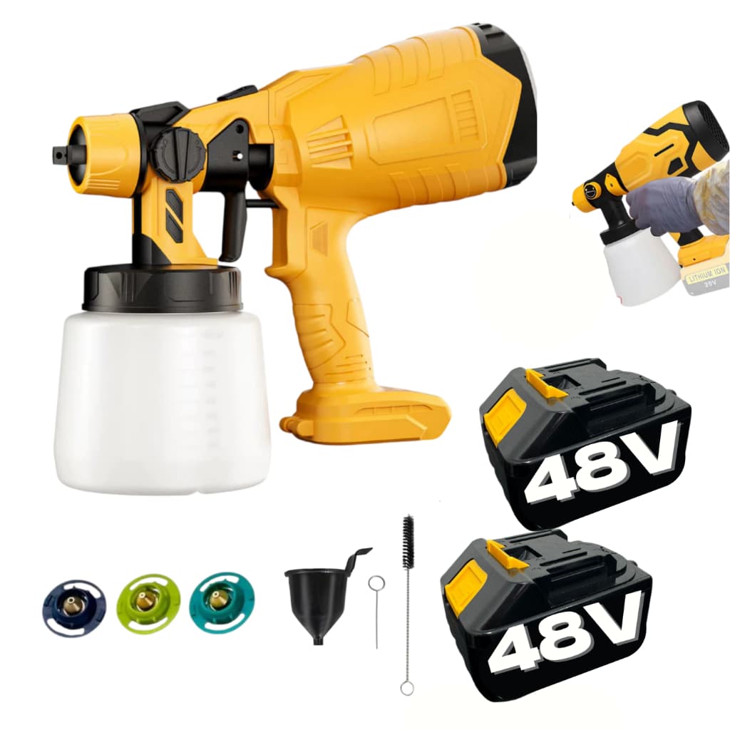 Pulverizador Pistola de Pintura de Tinta 2 Baterias 48v Spray Portátil Elétrico