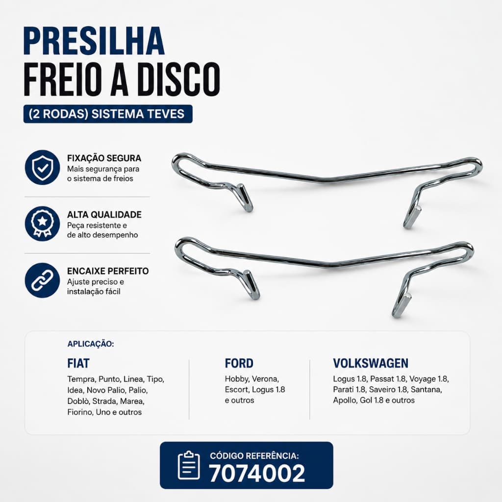 Trava Mola Pastilha Freio | Uno Palio Strada Doblo Punto Marea Idea Escort Gol Saveiro Santana Parati Passat