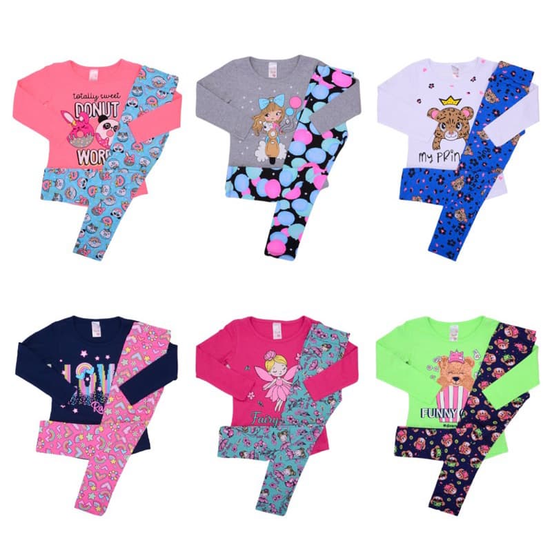 Combo 5 Conjuntos Meia Estação Infantil Feminina Roupa Inverno