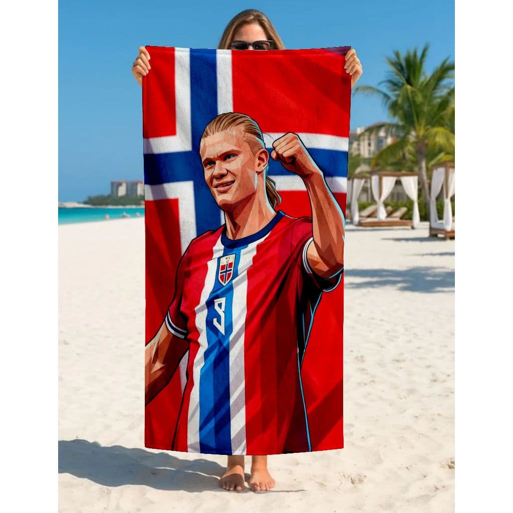 Toalha Grande de Banho Praia 1,40x70cm Haaland Noruega