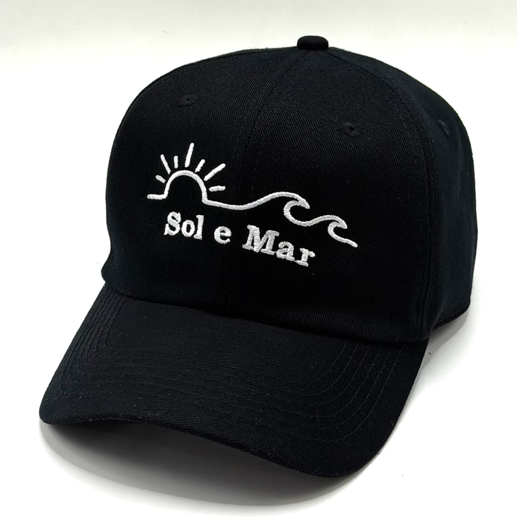 Boné Sol e Mar Bordado Bege Modelo Dad Hat Premium Unissex Praia Verão Surf Estilo Casual Leve