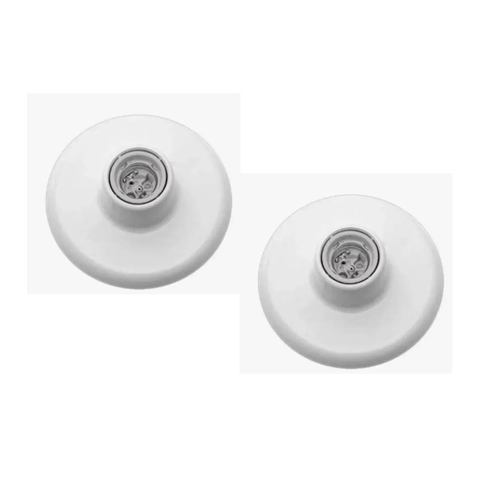 Soquete Para Lâmpada ~Modelo Plafon ~ Para Lâmpada Teto ~ kit com 2 unidades para lâmpadas - modelo E27