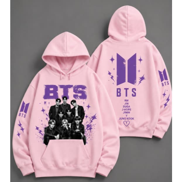 Moletom Canguru Casaco Quentinho BTS Integrantes Kpop Streetwear Premium Unissex
