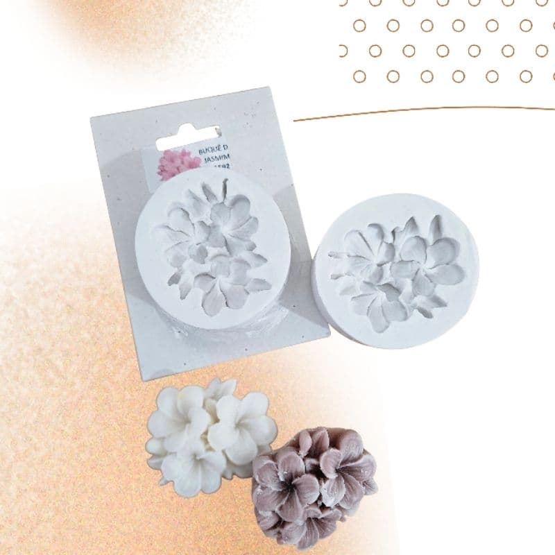 Molde de silicone Flor de Jasmim forma para velas de flores biscuit gesso resina sabonete