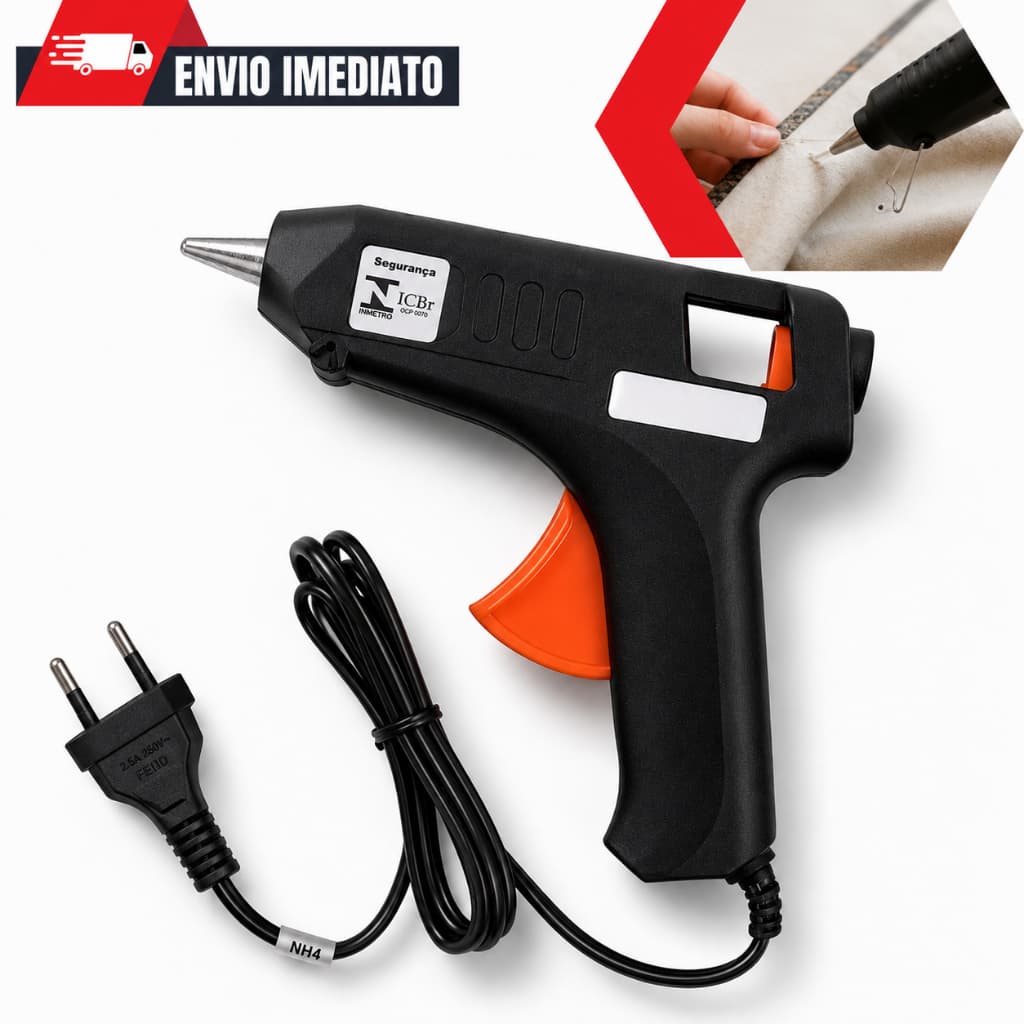 Pistola Bivolt Cola Quente Profissional Artesanato Escolar Escritório Bivolt
