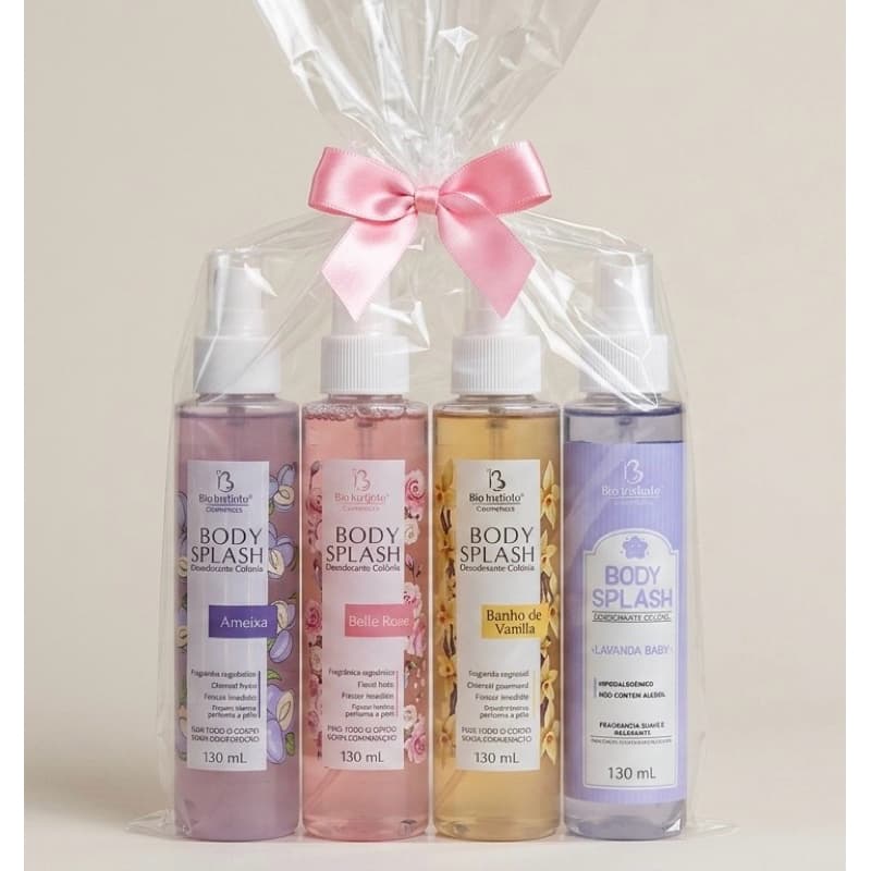 Bio Instituto Kit Presente Feminino Combo com 4 Body Splash 130 mL Acompanha Embalagem Presenteável
