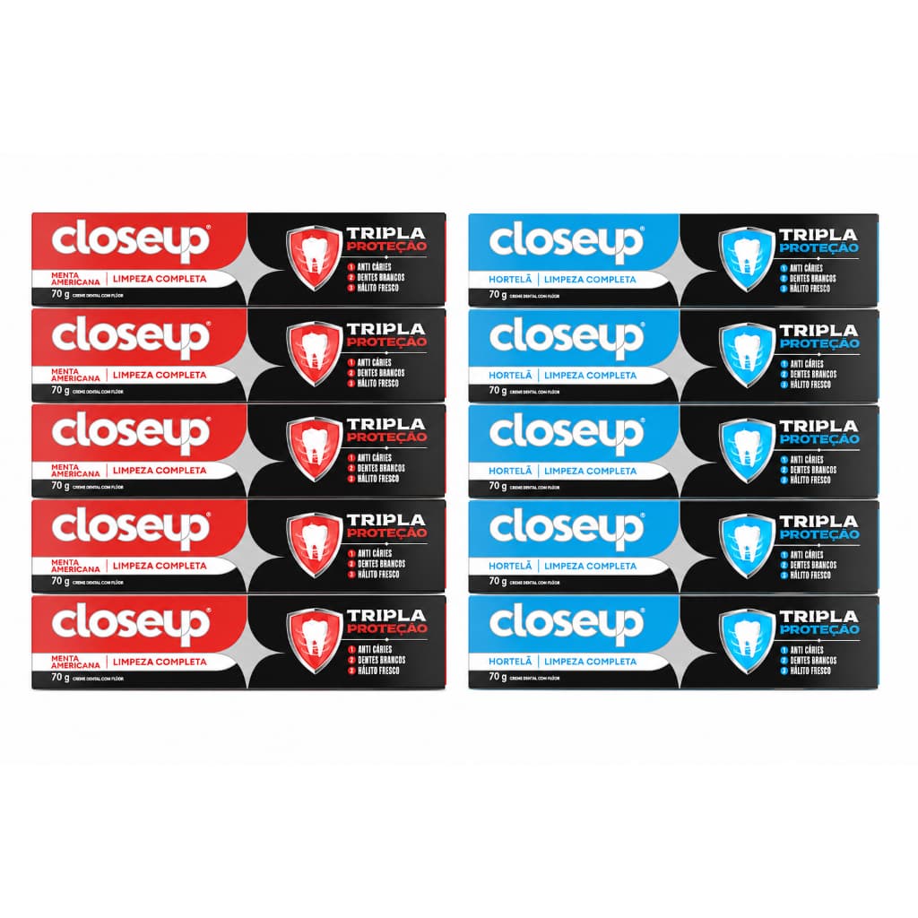 Kit Close Up Pasta de Dente Tripla Proteção Creme Dental