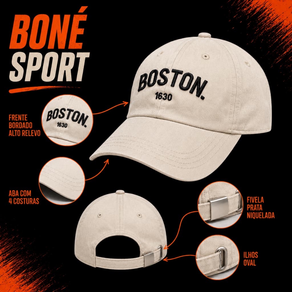 bone ded had boston aba cuva confortavel fitao algodao Ajustável Masculino Feminino Casual Premium