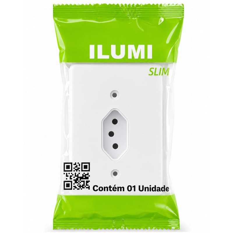 Tomada Ilumi 10A Branca Embutir Módulo Universal Alta Qualidade