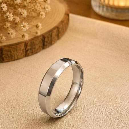 Aliança Avulsa Prata Tradicional Chanfrada 6mm