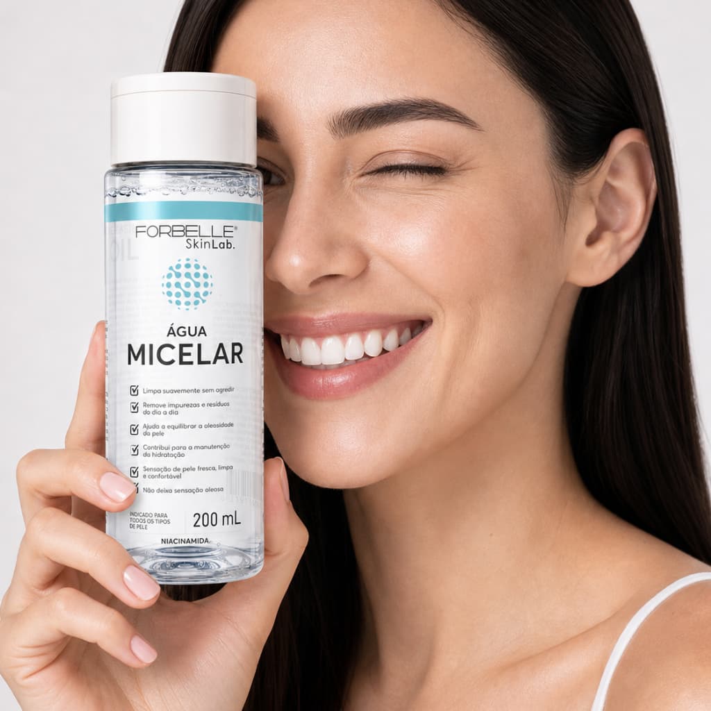 Água Micelar Forbelle SkinLab 200ml Niacinamida - Limpeza Facial 6 em 1 para Todos os Tipos de Pele