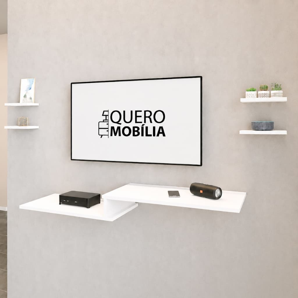 Rack Suspenso Para Quartos E Salas Com 4 Prateleiras