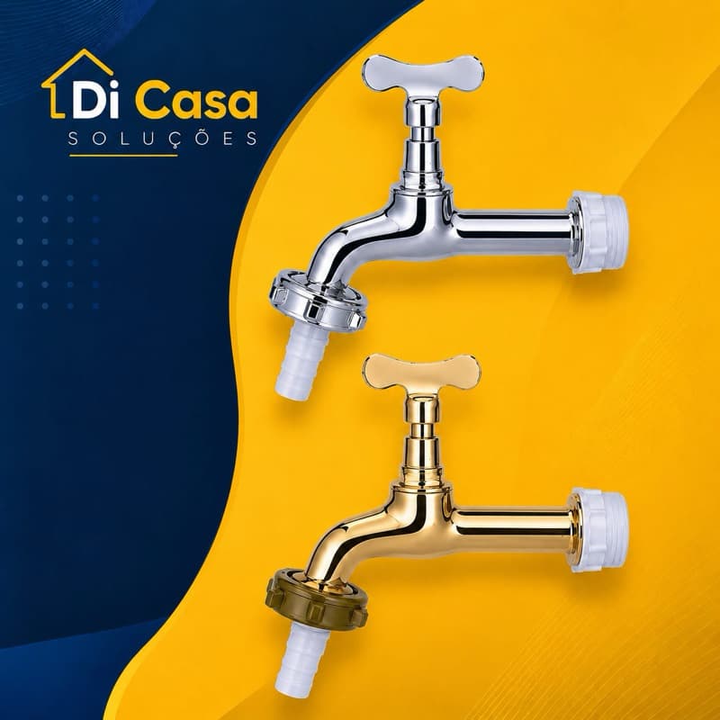 Torneira 1130 Metal amarela / cromada com bico para Jardim e Tanque