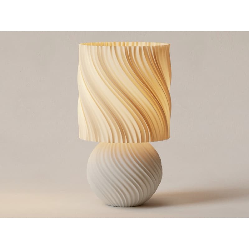 Luminária de Mesa Esculturais com Padrão de Onda Helicoidal - Texturizado Premium