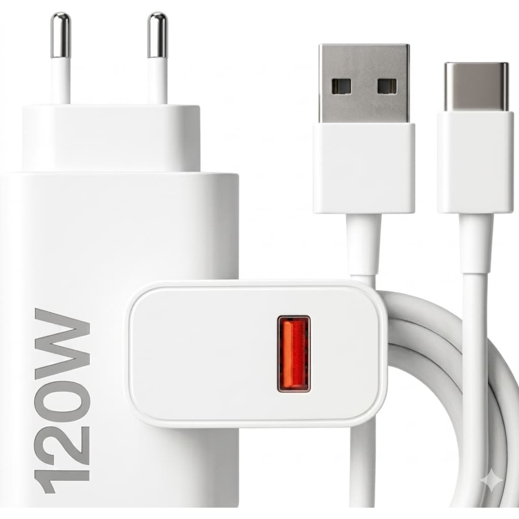 Carregador rápido de 120W 67W com 6A USB C cabo 1M para Mi Turbo Charge Turbo Power Cabo USB + Cabo Tipo C