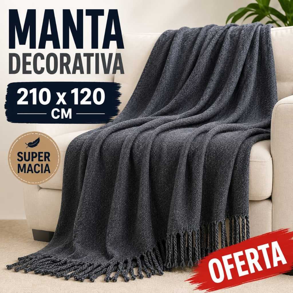 Kit 2 Mantas Para Sofá 210x120cm 100% Algodão Decorativa Artesanal | Cobre Sofá e Colchão | SUV