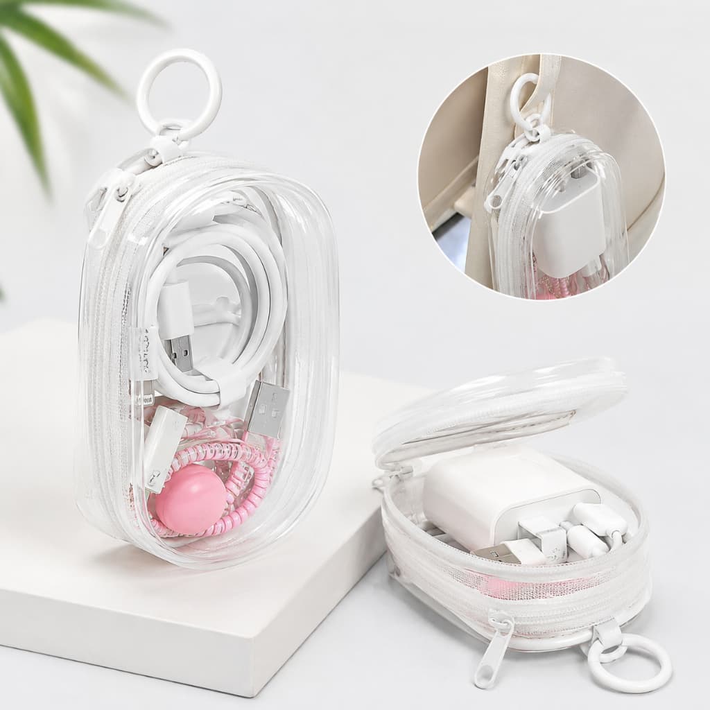 Armazenamento De Carregador De Cabo De Dados Bolsa Organizador Portátil De Fone De Ouvido Externo