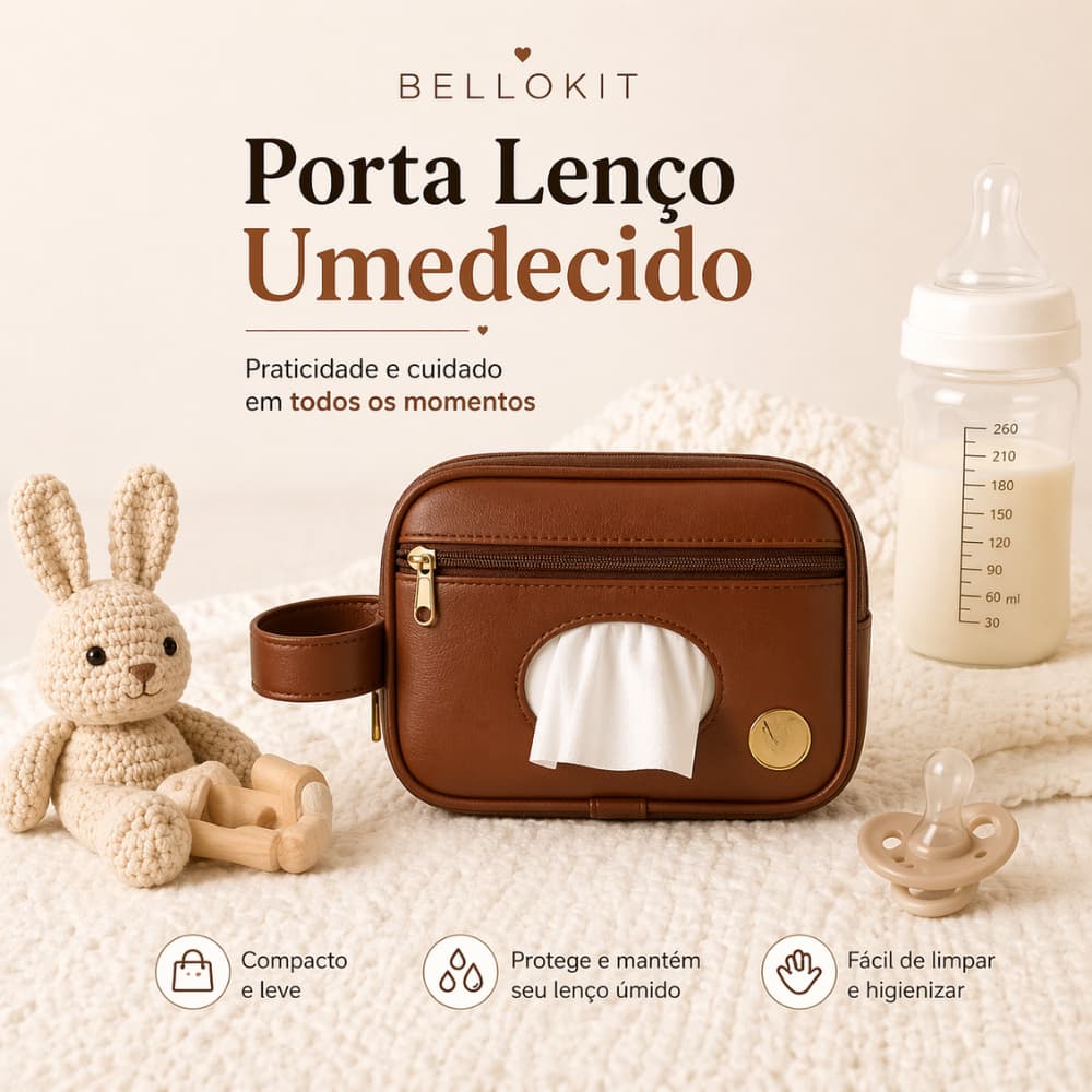 Necessaire porta lenços impermeável e portatil menino e menina