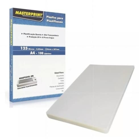 Plástico P/ Plastificação Masterprint A4 220x307mm 0,05 100 Unidades Super Promoção!!!