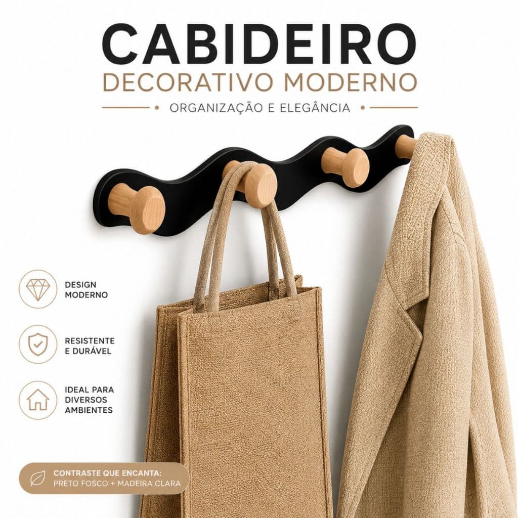 Gancho de Parede Metálico Sem Furação para Roupas, Organizador para Entrada, Quarto e Porta, Resistente e Prático