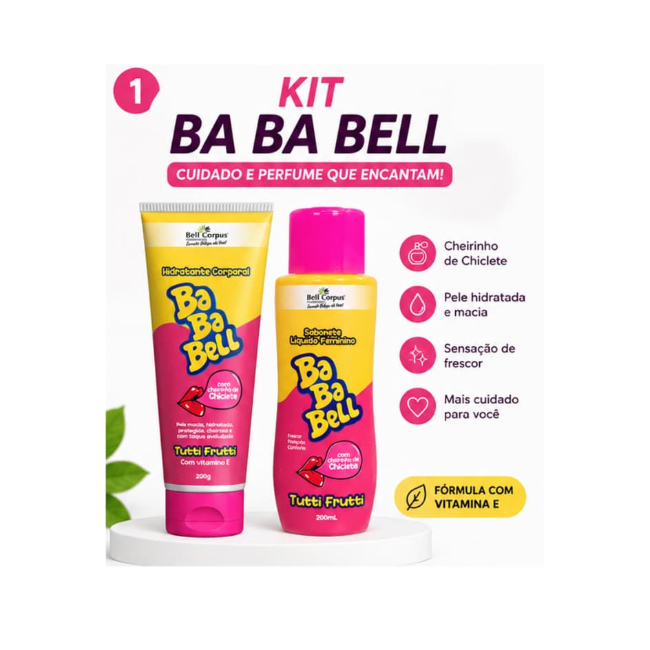 Creme Hidratante Corporal Bababell Tutti Frutti Pele Macia Com Toque Aveludado 200g Fragrância Tutti Futti