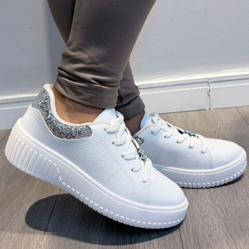 Tenis Feminino Beira Rio Casual Macio Flatform Brilho Oferta Tenis Branco Plataforma Luxo Original