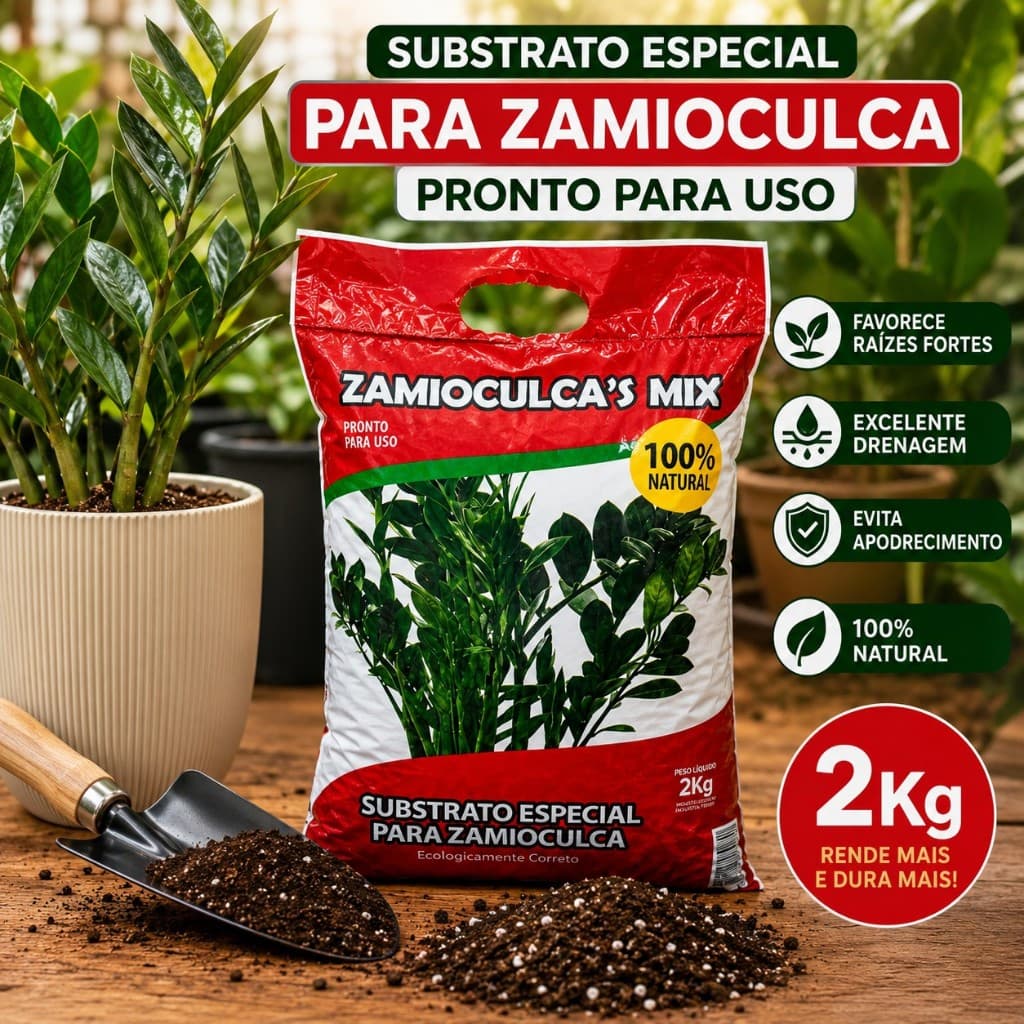 Terra Substrato Para Zamioculca 2kg Pronto Para Uso Natural Adubado Cultivo Plantas