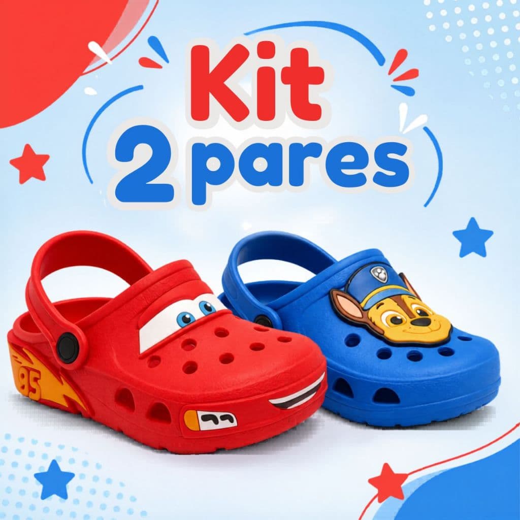 Kit 2 Pares Sandália Infantil Menino Confortável Calce Fácil Antiderrapante
