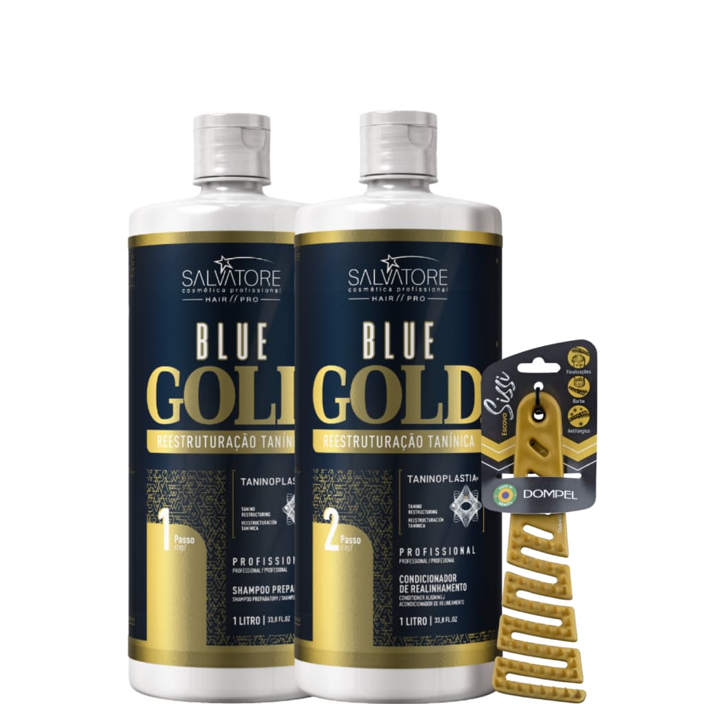 Kit Blue Gold 2x1L + Pente Sissi Amarelo