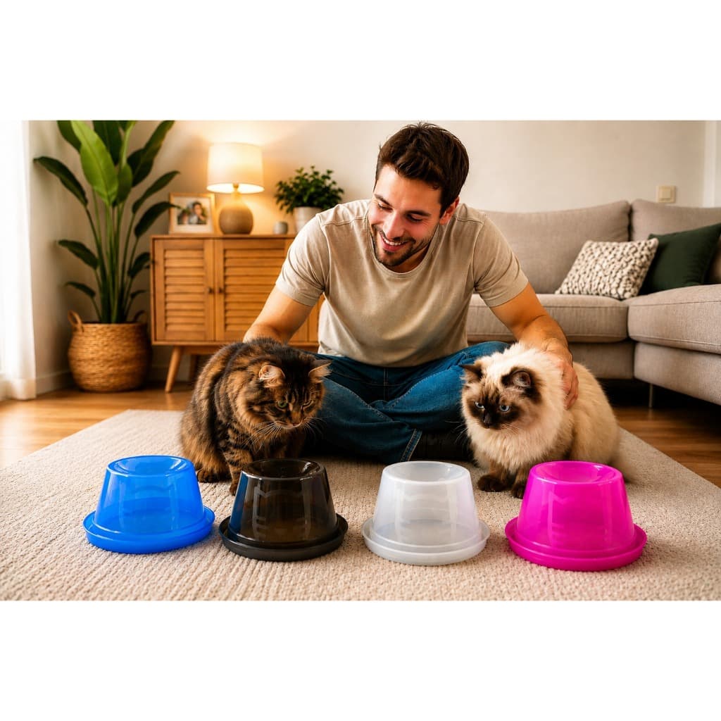 Bebedouro ou Comedouro Elevado para Gatos Anti-formiga Ergonômico - 150ml - Postura Correta