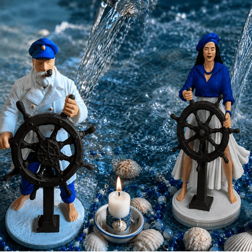 Marinheiro e Maruja Martin Pescador Maria do Cais Estatuas e Esculturas