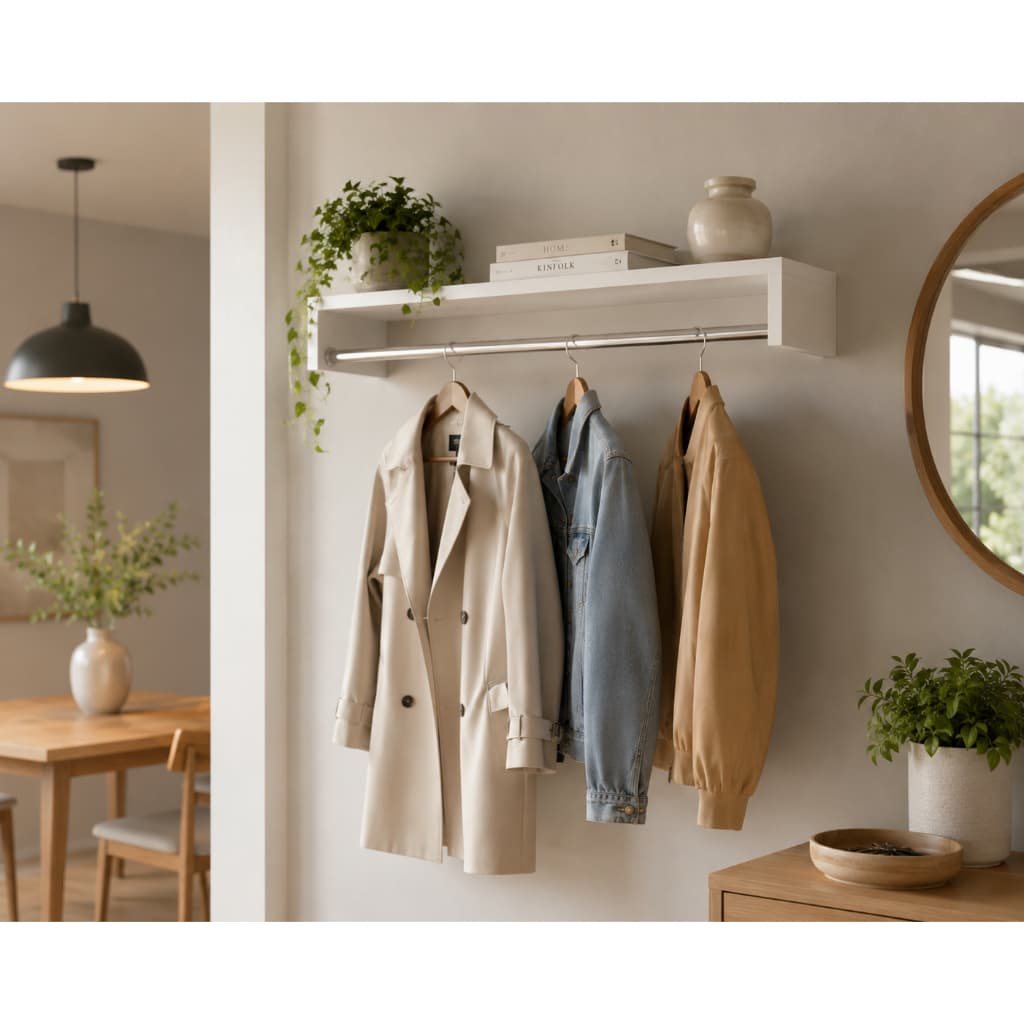 Cabideiro De Parede Arara Suspenso Roupas Aéreo Quarto Loja Closet Multiuso Cabides Organizador NIPPO
