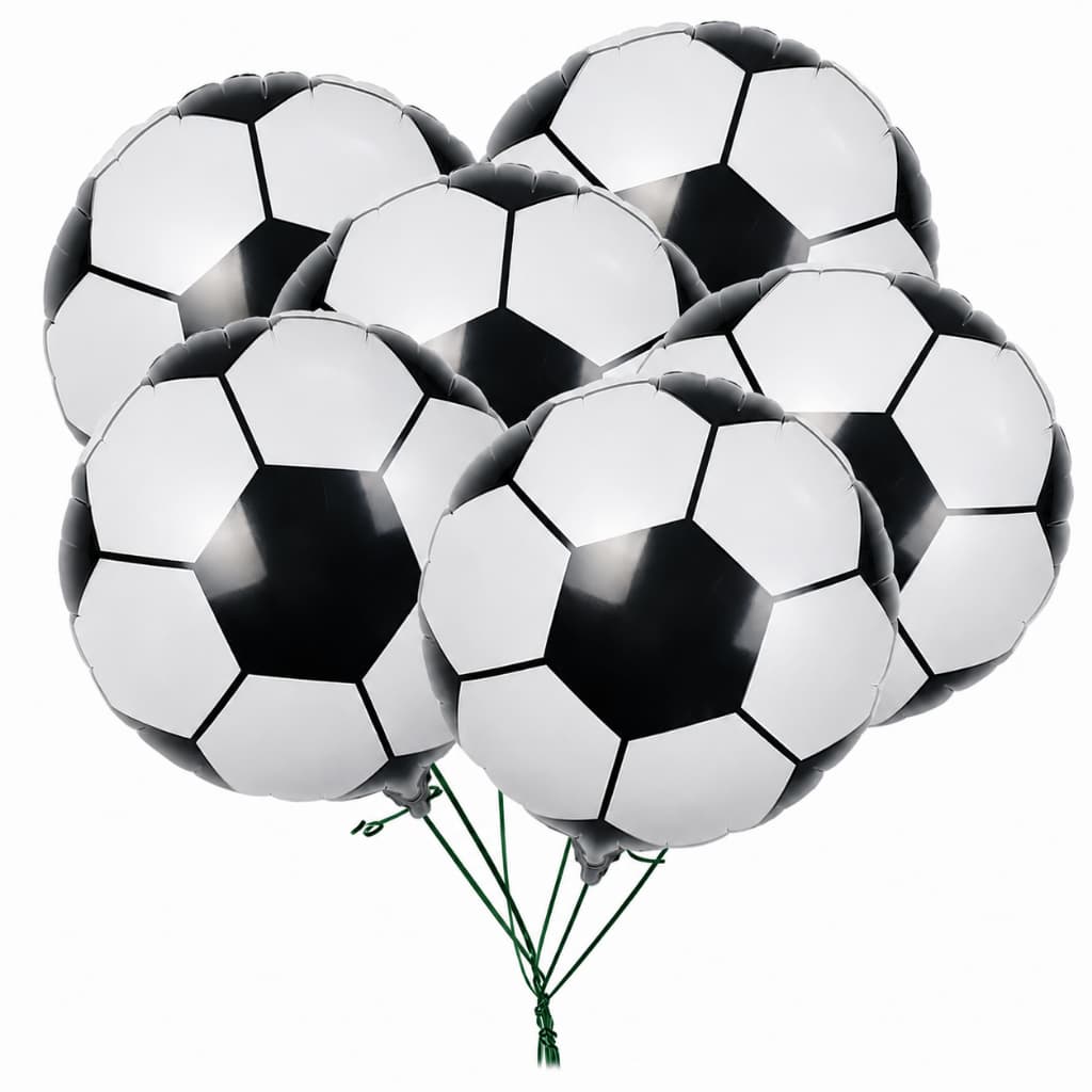 Kit 10/20/50 Balões Bola Futebol Metalizado Preto 18 Polegadas 45cm Decoração Festa Aniversário