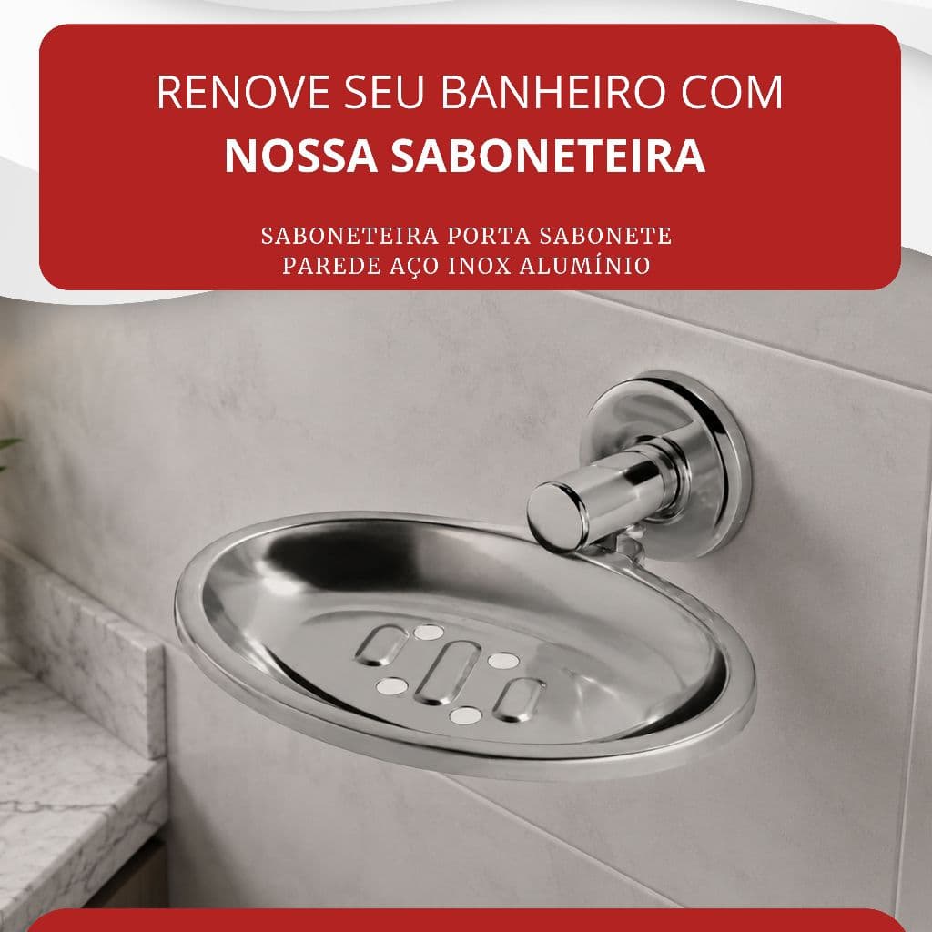 Saboneteira Porta Sabonete Parede Aço Inox Alumínio