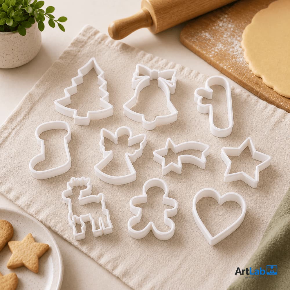 Kit 10 Cortadores de Biscoitos Natalino Forminhas para Biscoitos, Pasta Americana, Fondant e Massas