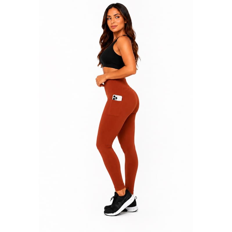 Calça Legging Feminina Cintura Alta Com Bolso Academia Fitness Não fica Transparente.
