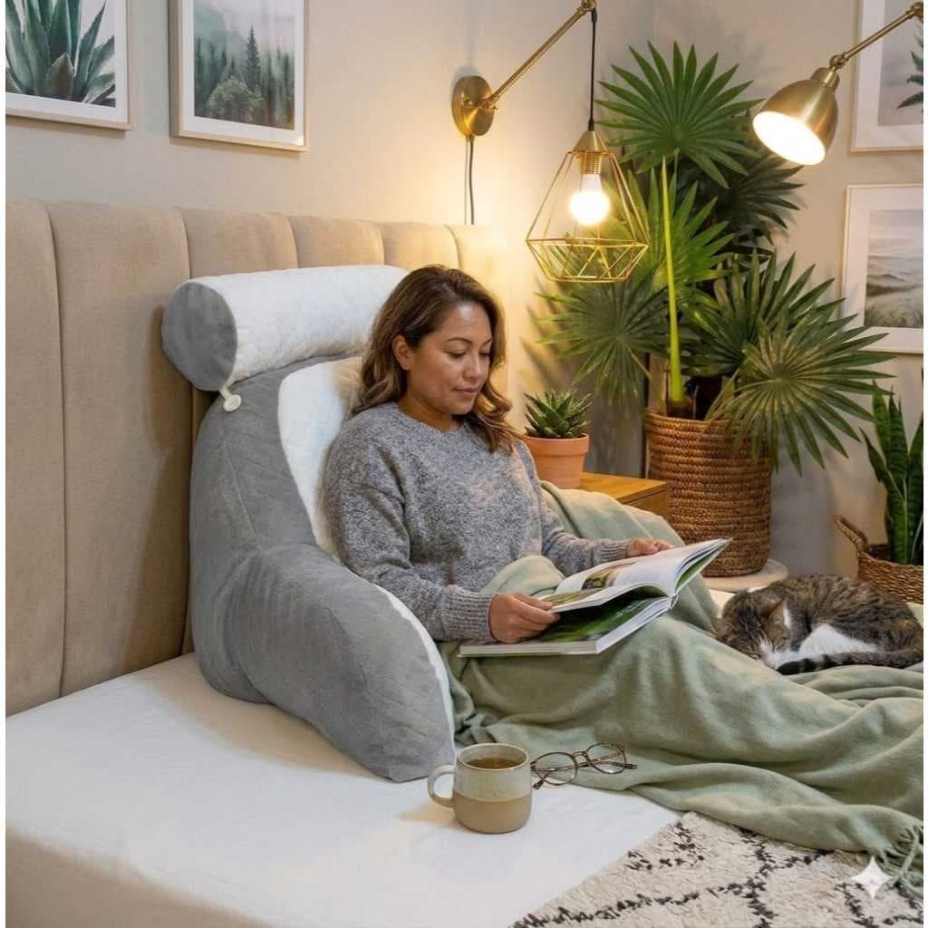 Almofada Encosto de Descanso Ergonômico 60x45cm Apoio Lombar confortável Para Leitura Pós-Cirúrgico