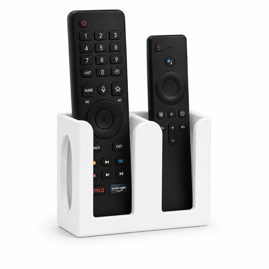 Suporte Duplo para Controle Remoto de Parede Sem Furar com Fita Dupla Face Organizador Universal ELegante