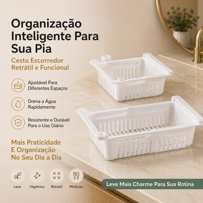 Organizador De Geladeira Ajustável Gaveta Multiuso Cesta Retrátil “ Envio Imediato “
