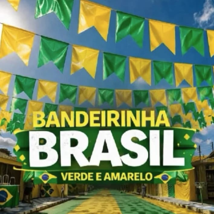 Bandeirolas Brasil 10 metros Copa do Mundo Varal de Bandeira Festa Decoração