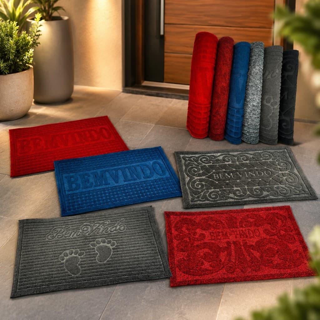 Capacho Tapete Entrada Porta Antiderrapante 58x38 Casa Escritório Comércio Decorativo Premium Limpo