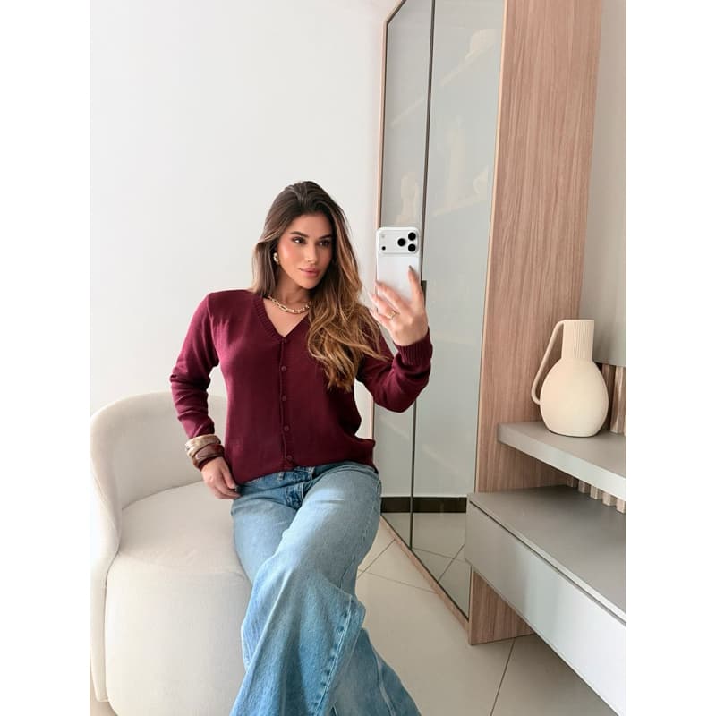 Cardigan Tricot Botões Alta Qualidade Veste 36 ao 46
